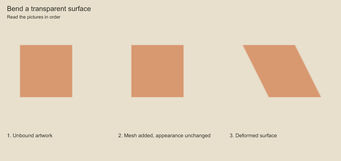 The first two squares should look the same. In the sheared square, look for an unwanted dark diagonal across the surface.