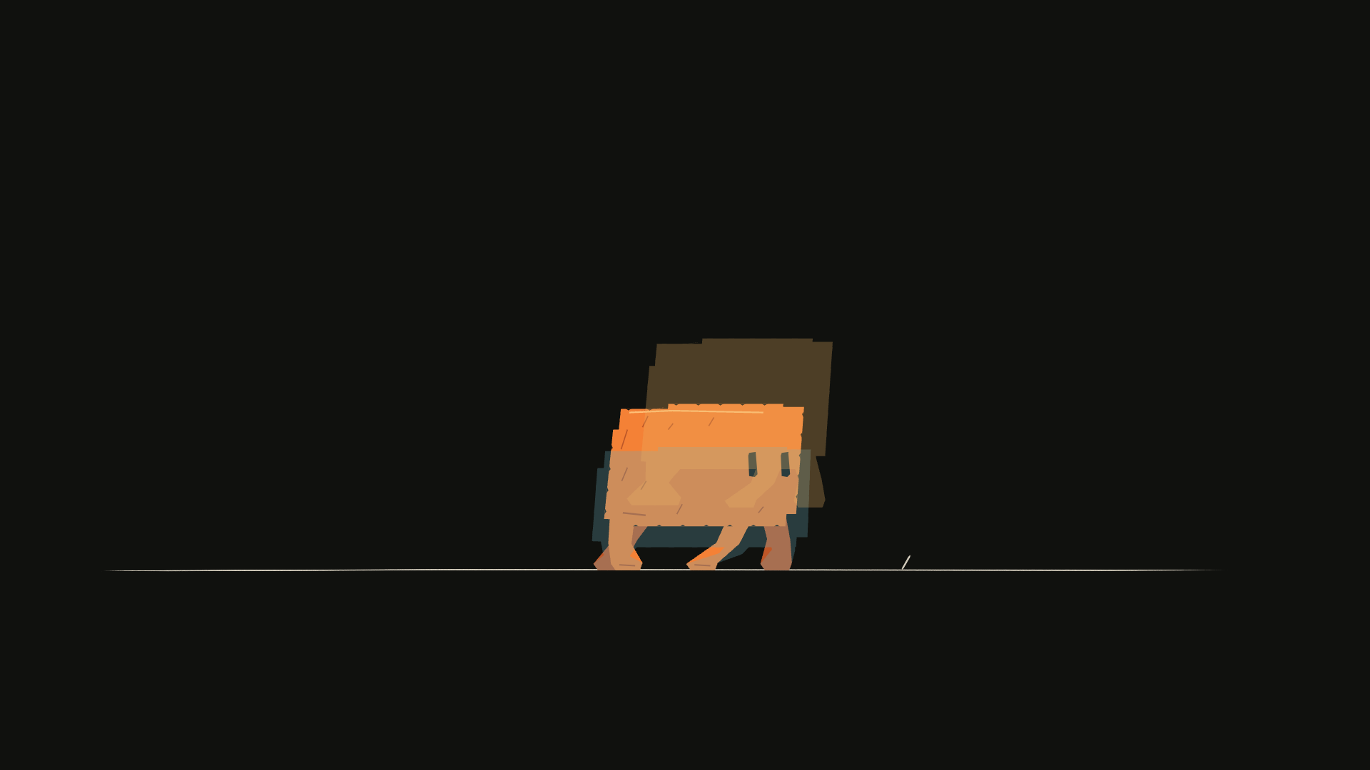 Active takeoff drawing with blue previous and amber next poses, isolated to the character track