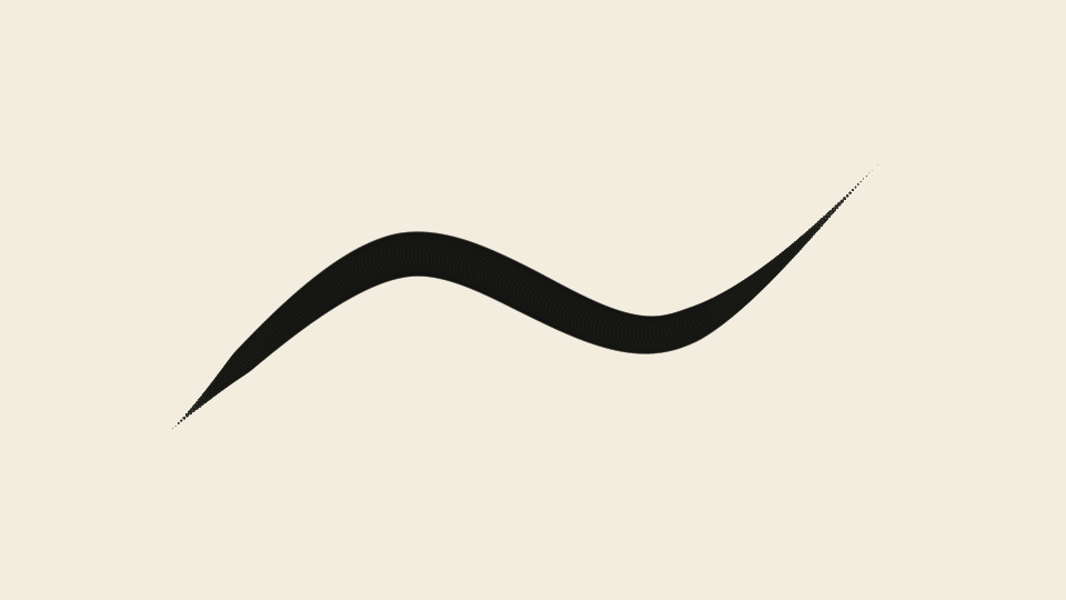 Expected first drawing: a dark pressure-varying curved stroke on a light background